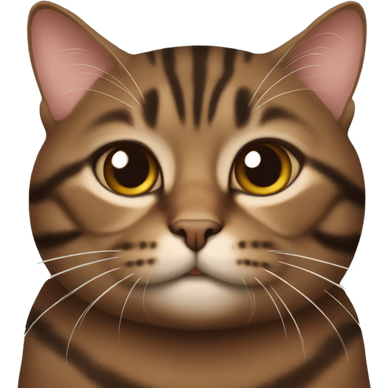 fat brown tabby cat emoji