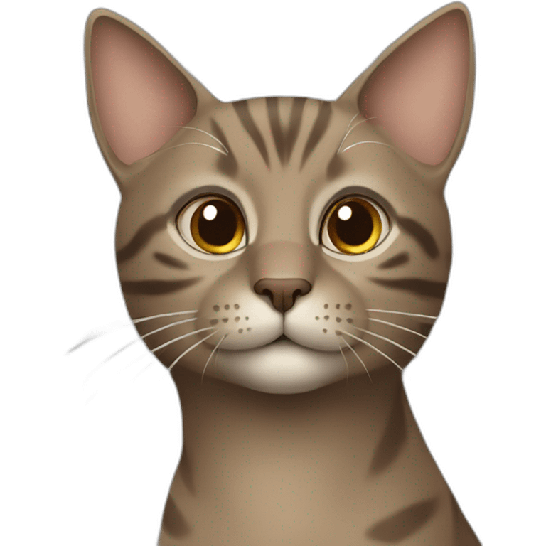 Brown wonderful cat. See a big grey horse emoji