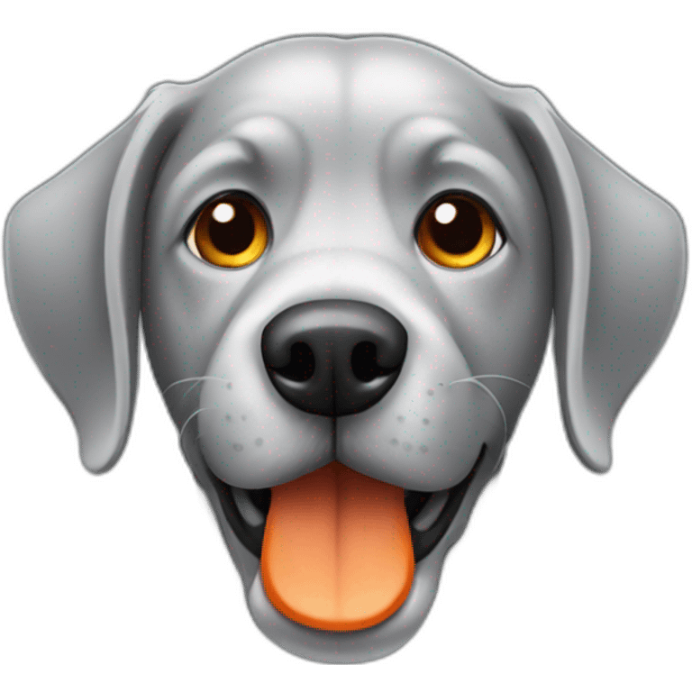 grey-dog-orange-phone emoji