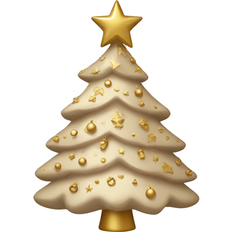 Beige christmas tree with gold decor emoji