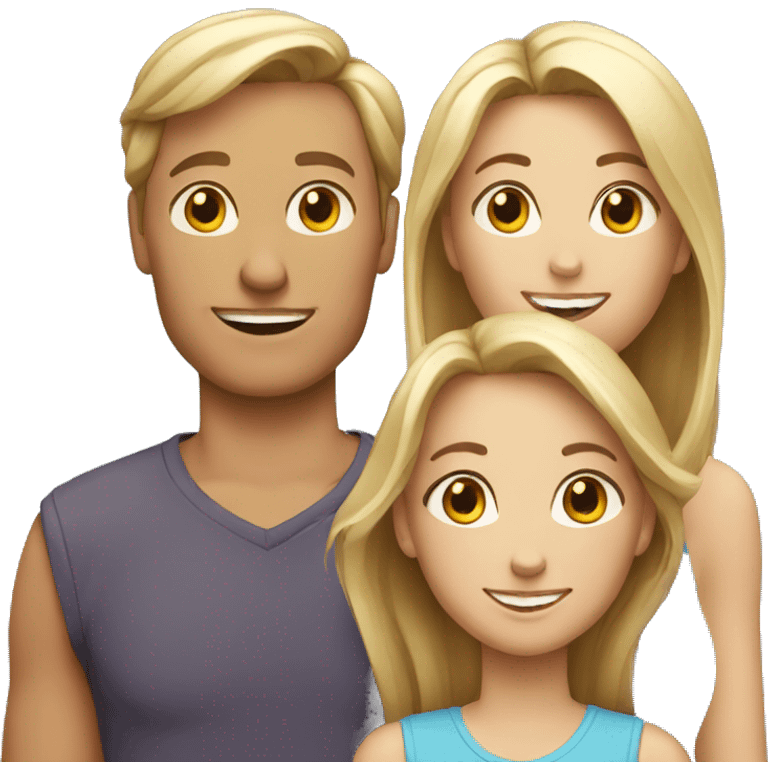 White Family With Three teenage daughters emoji