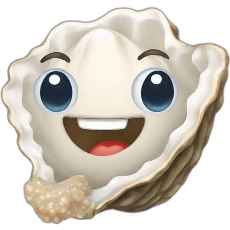 Happy oyster emoji