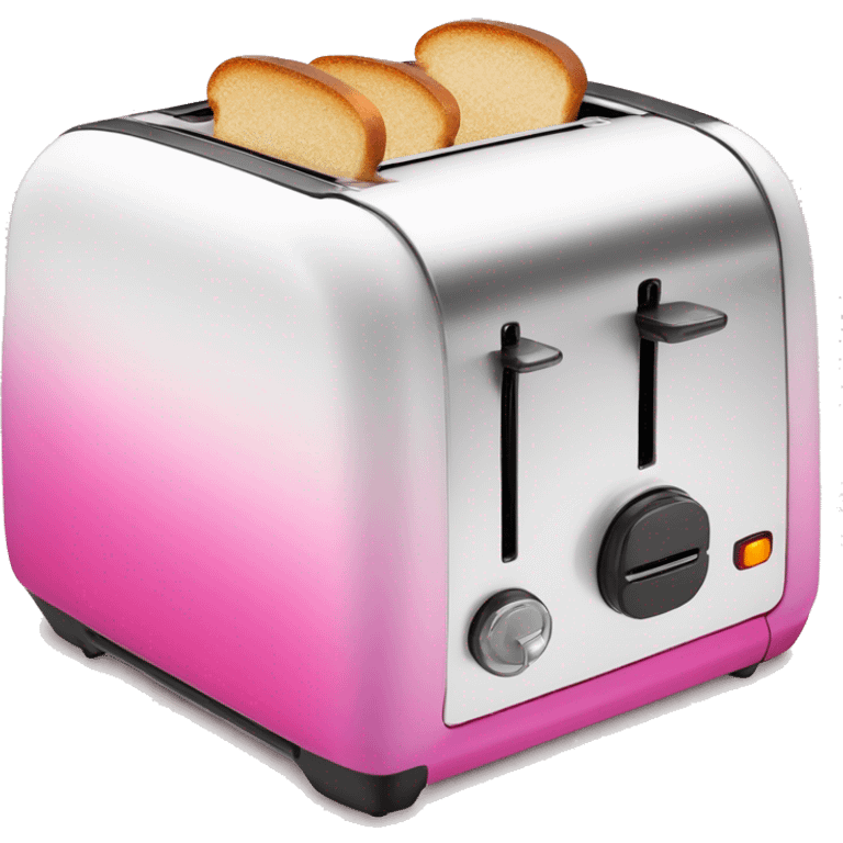 Pink ombre toaster with glitter and bread  emoji