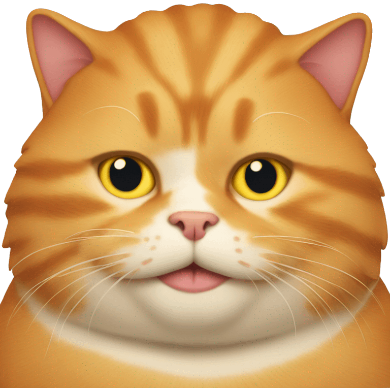 A fat ginger cat with a big feast  emoji