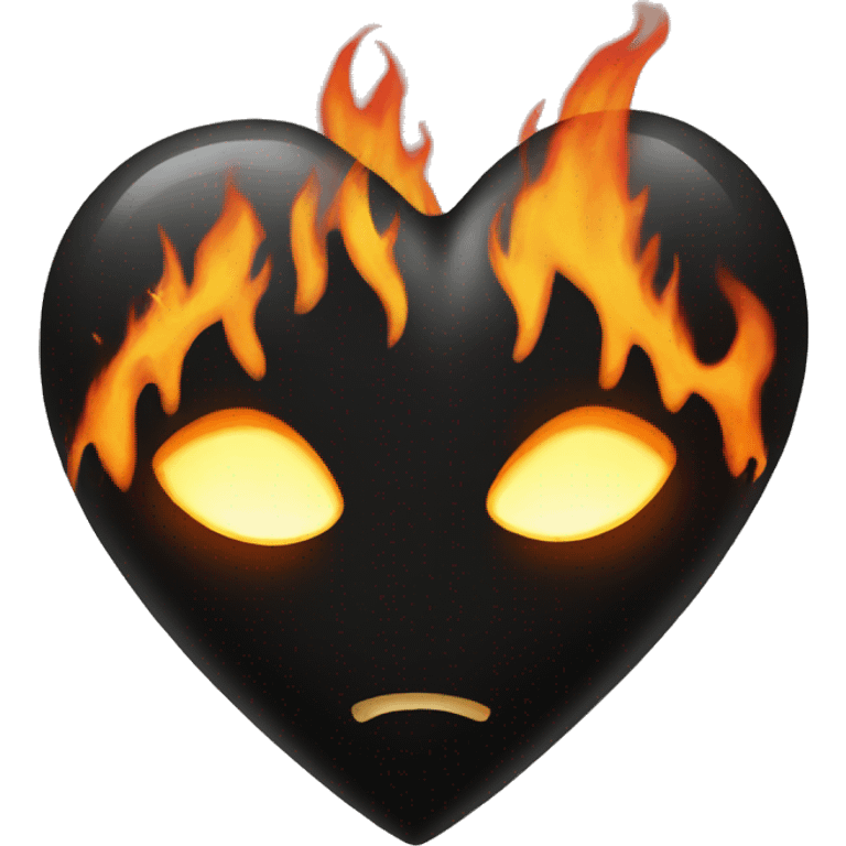 Black heart with fire  emoji