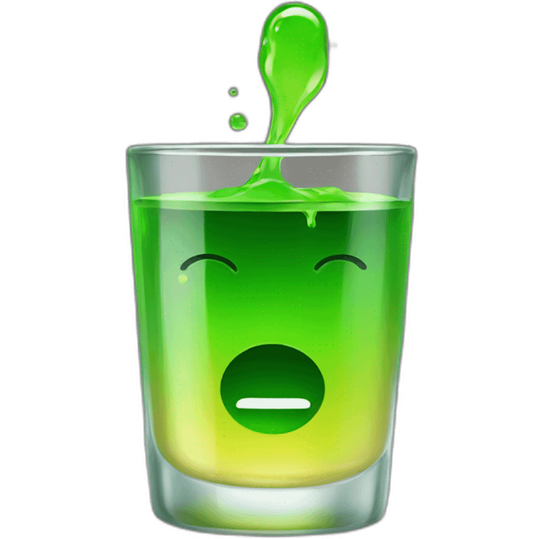 shotglass wit green liquid emoji