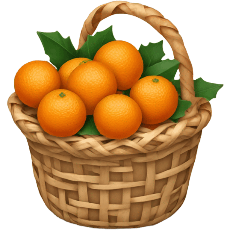 Christmas basket with tangerines emoji