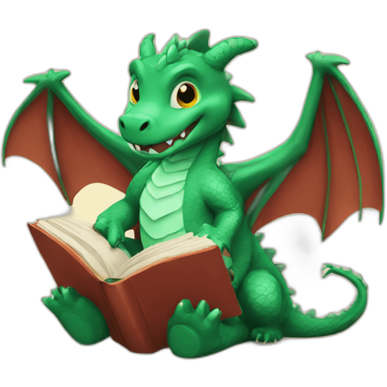 Dragon reading a book emoji