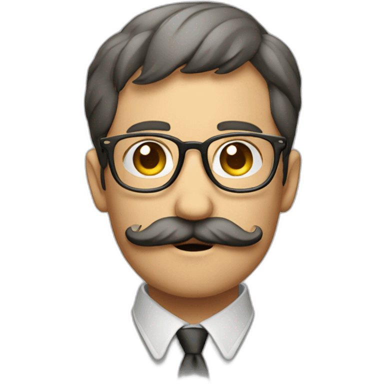 glasses and mustache man begging for help face emoji