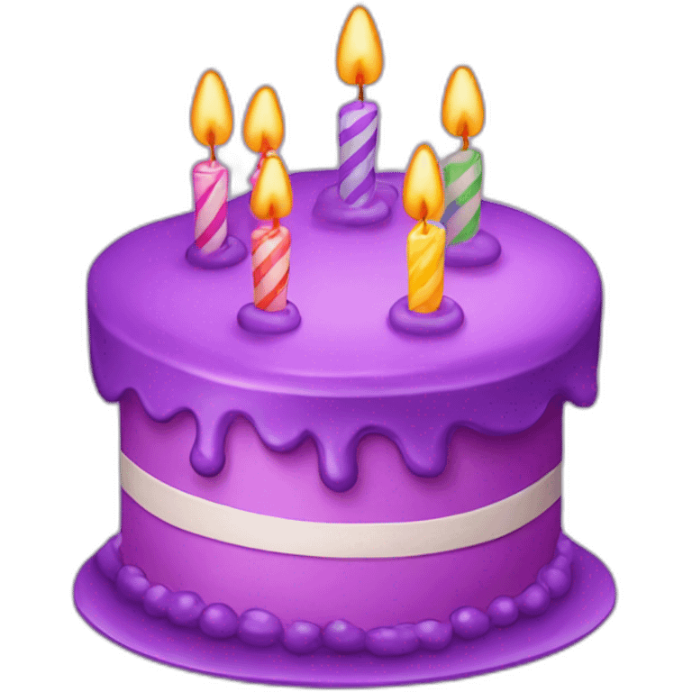 purple birthday cake emoji