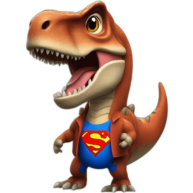 t-Rex with superman symbol with thumb up emoji