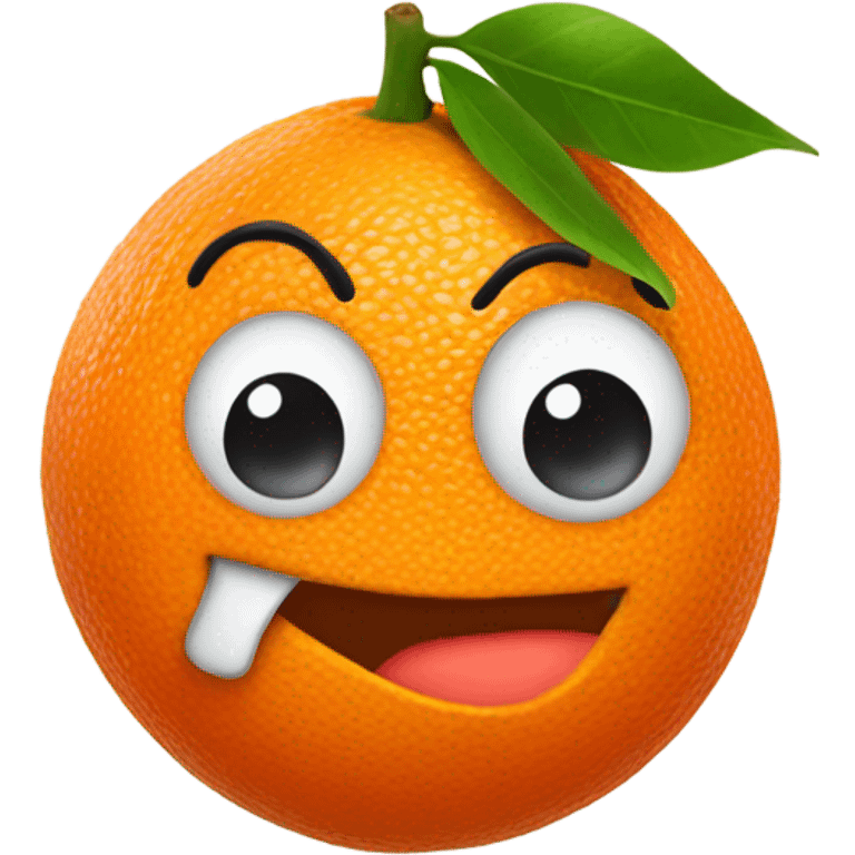 Orange with face and limbs emoji