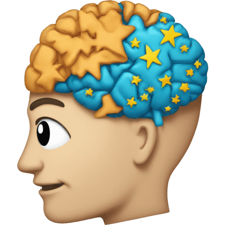 side of a brain - it has stars emoji