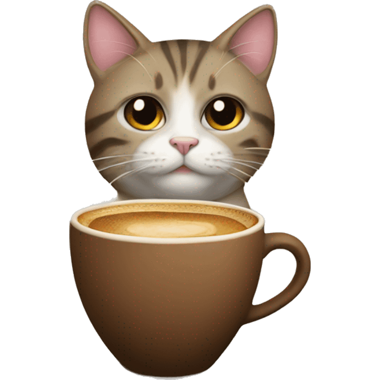 cat with a cup of coffee emoji