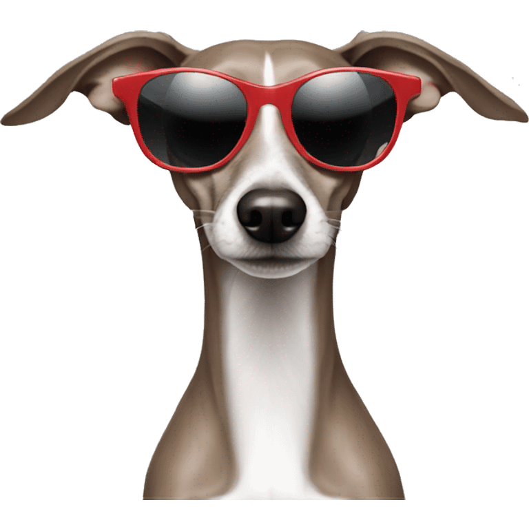 Italian greyhound wearing sunglasses emoji