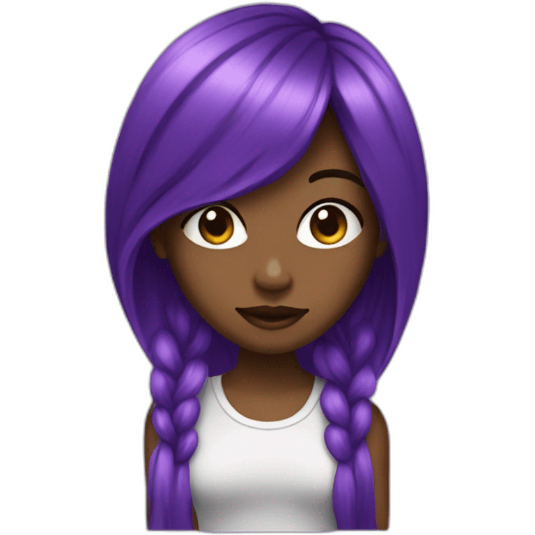 Girl purple hait 2000s style emoji