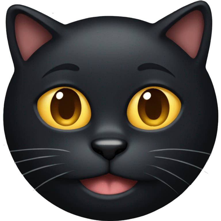 Silly black cat emoji