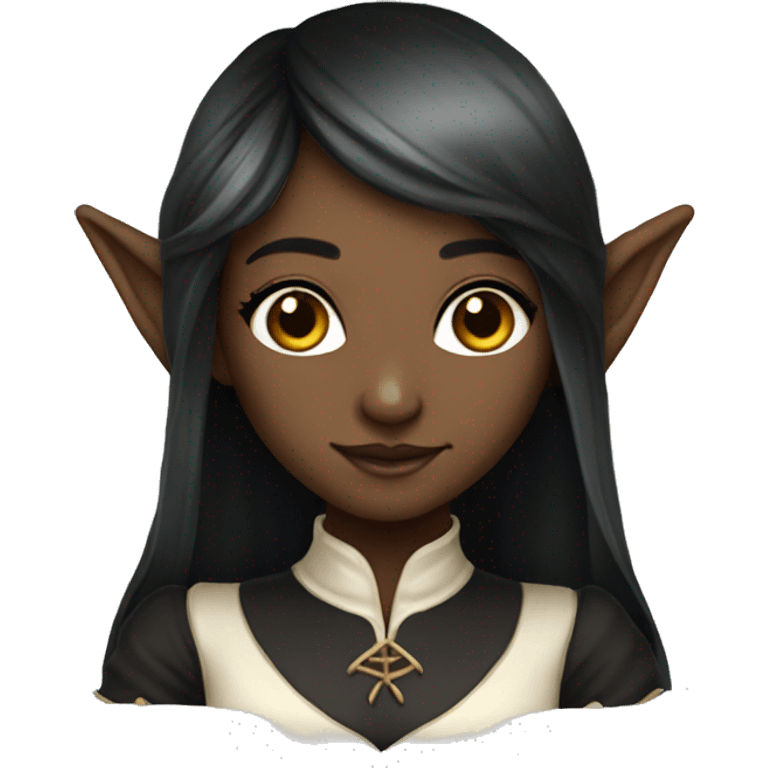 female elf fantasy black dress emoji