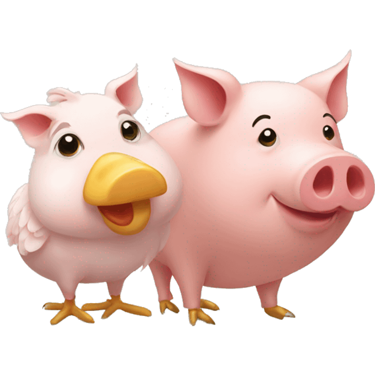 Pig and chicken  emoji