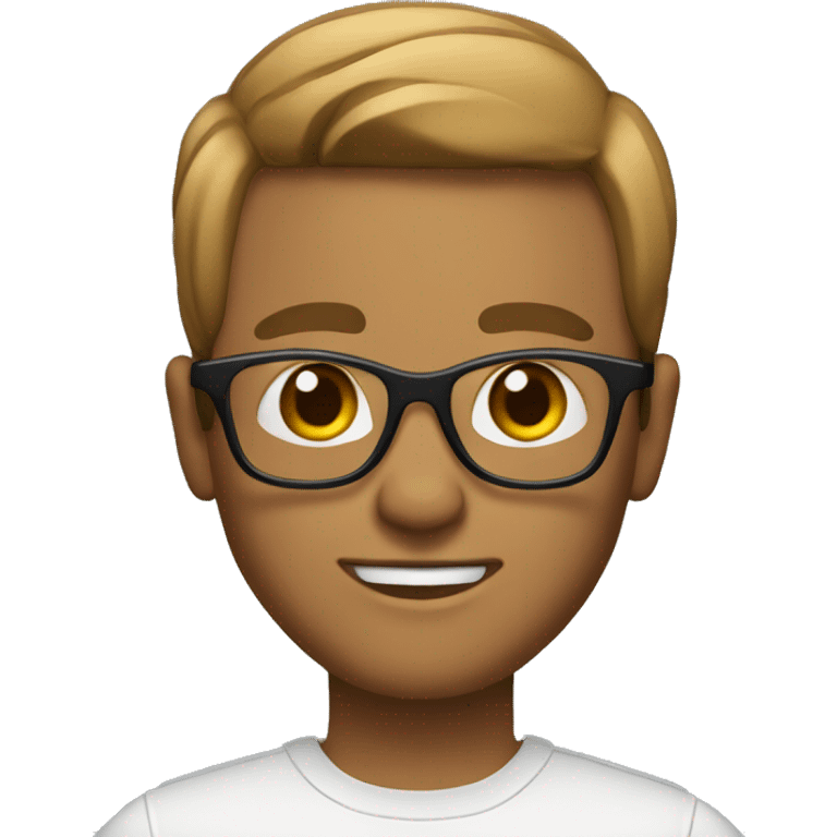 Light brown make with slickback hair and glasses  emoji