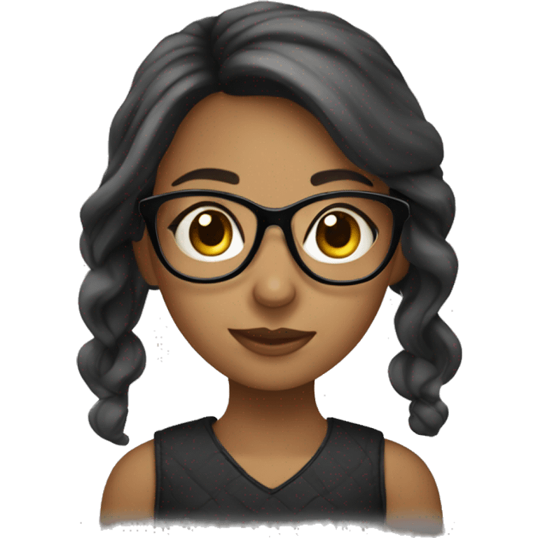 Brunnete girl with glasses emoji