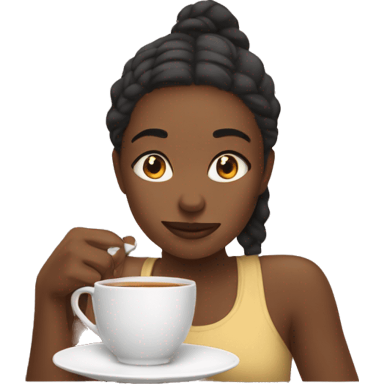 Girl sipping tea emoji