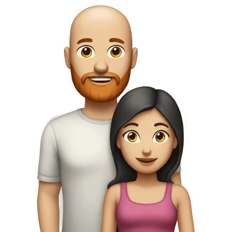 family bald man with a red beard and a girl with dark hair emoji