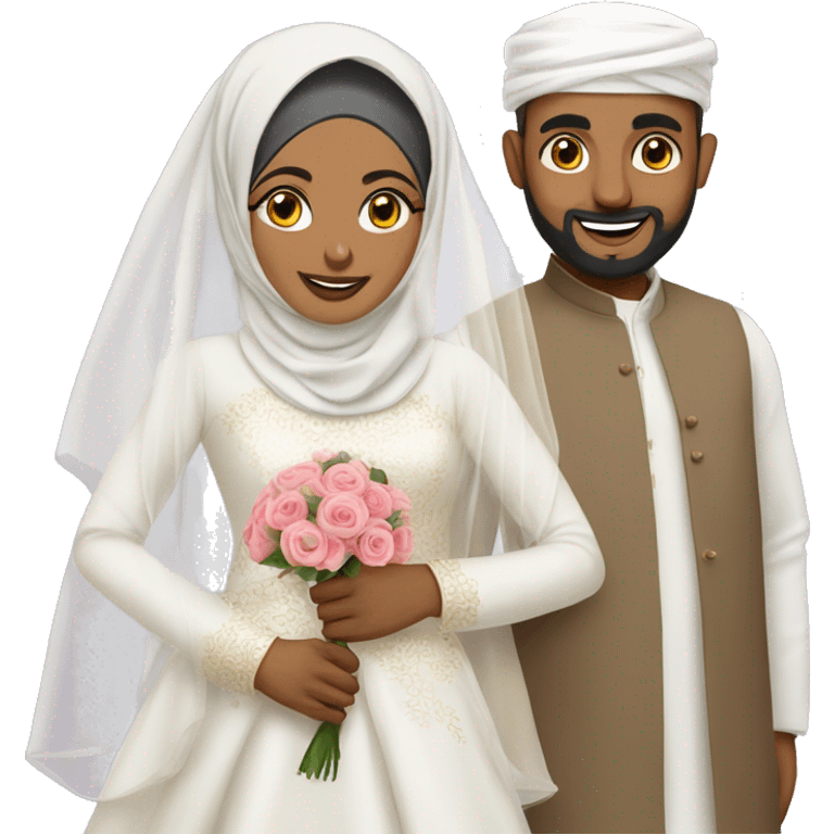 Black Hijabi and Desi Muslim wedding emoji