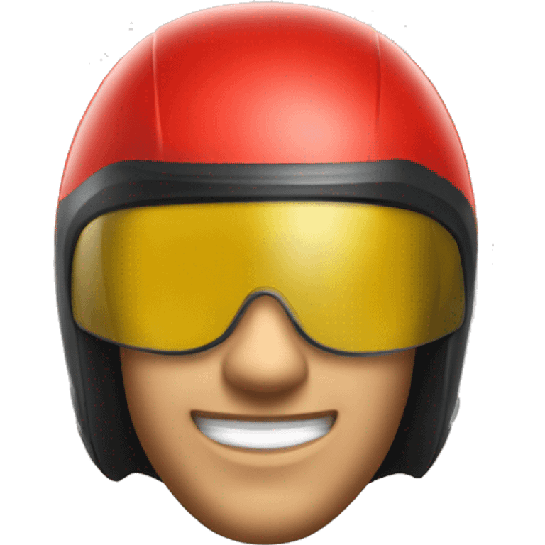 capacete de moto com viseira vermelha emoji