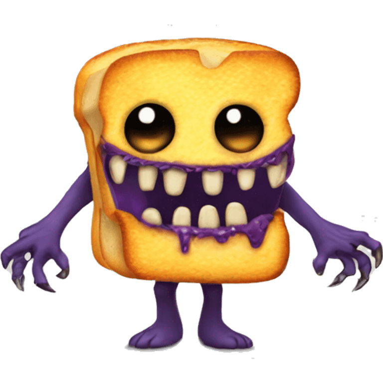 Monster with grilled cheese monster emoji