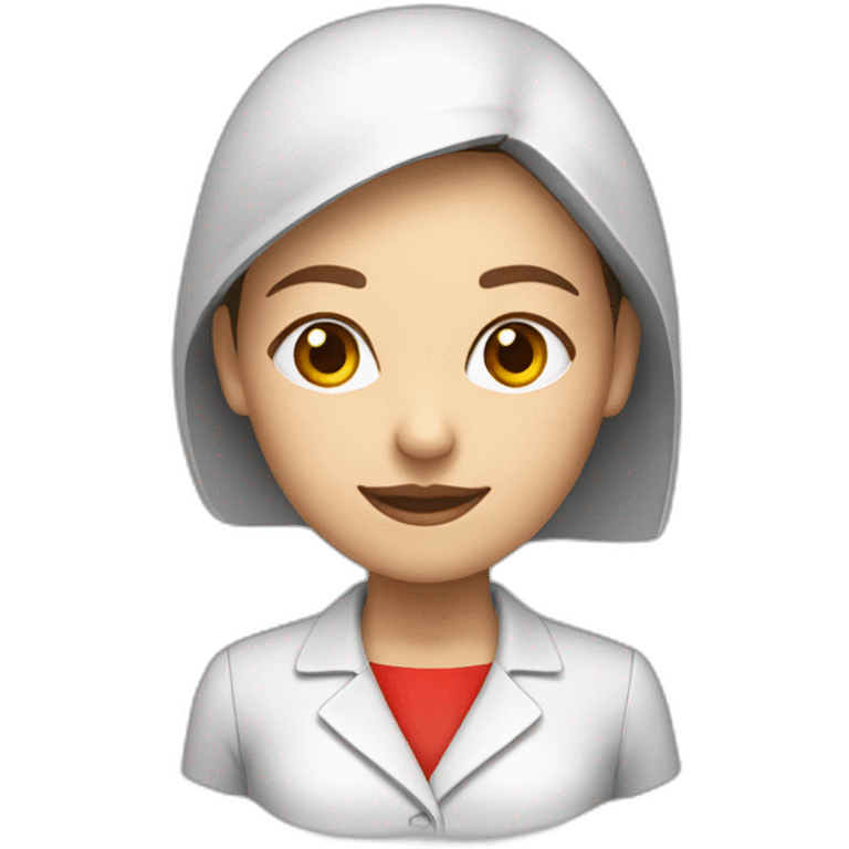 Woman in help clothes (white blouse with red edges) emoji