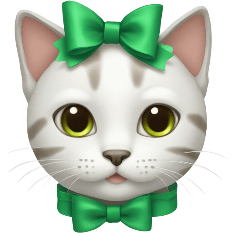 cat with green bow emoji