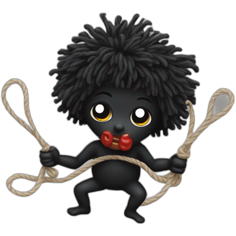 Gollywog playing with knots emoji