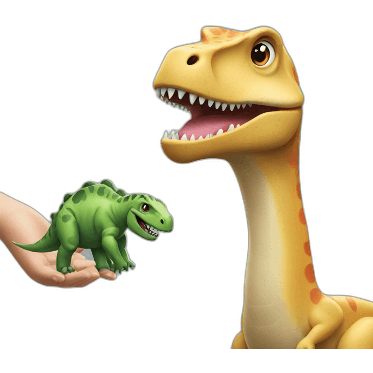 Emoji holding an sauropods dinosaur  emoji