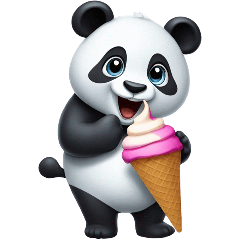 panda eating ice cream  emoji