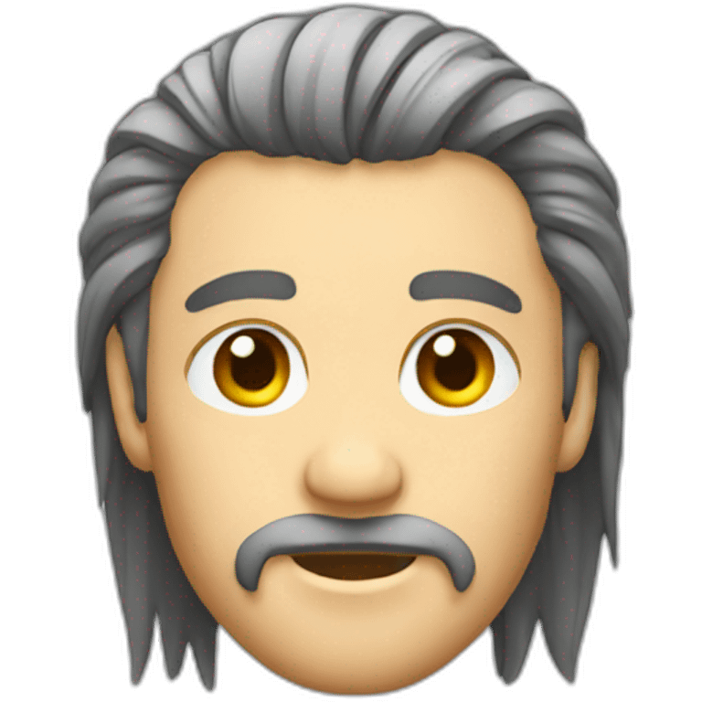 Mullet haircut with glass emoji