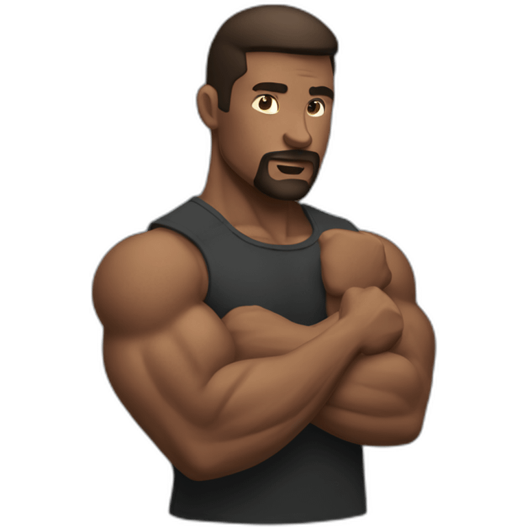 guy doing bicep curl emoji