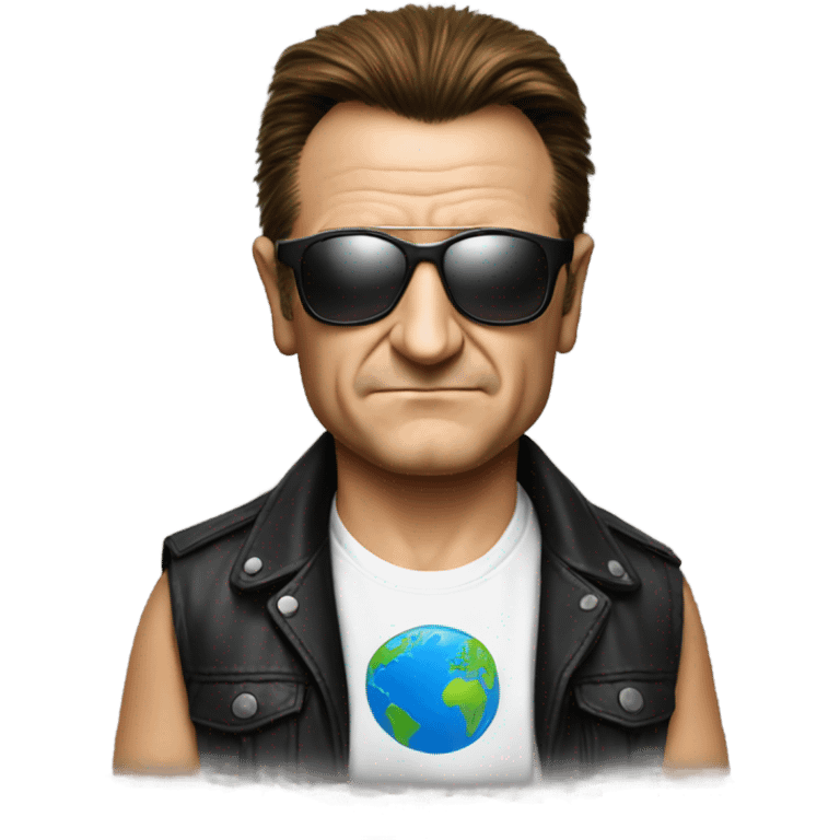 bono with peace sunglasses and world peace tshirt emoji