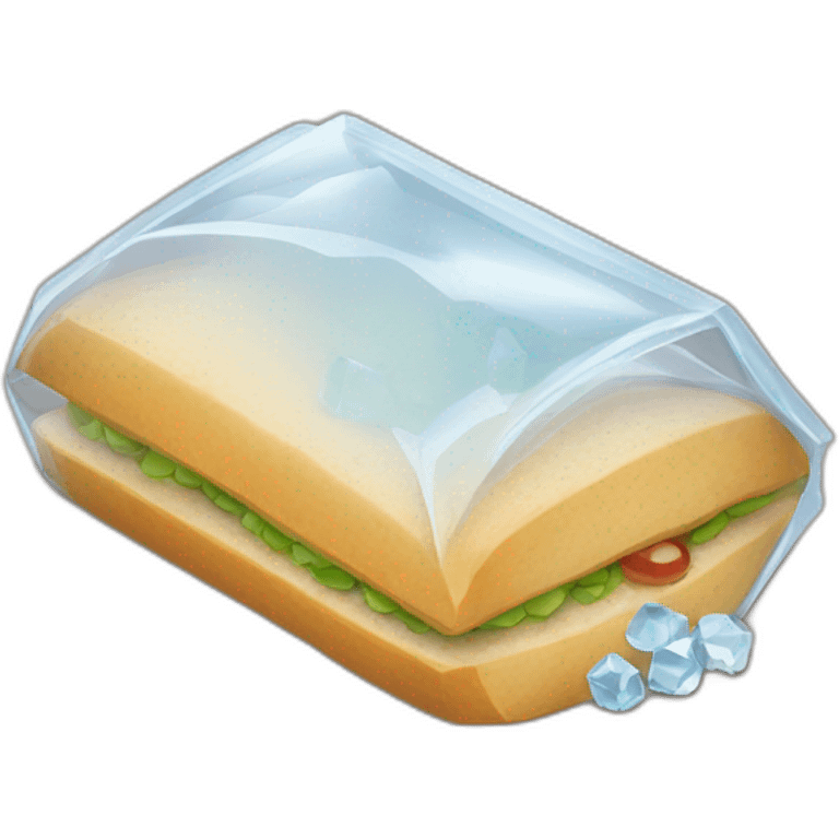 Small clear crystals in small sandwhich bag emoji