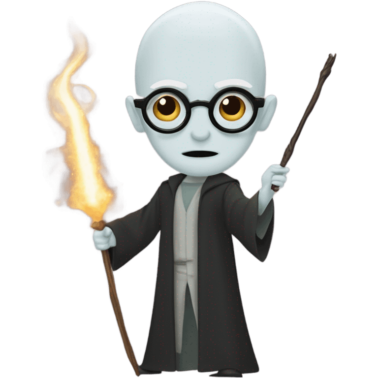 Harry Potter and Voldemort fighting emoji