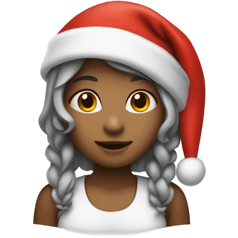 Girl in Santa hat emoji