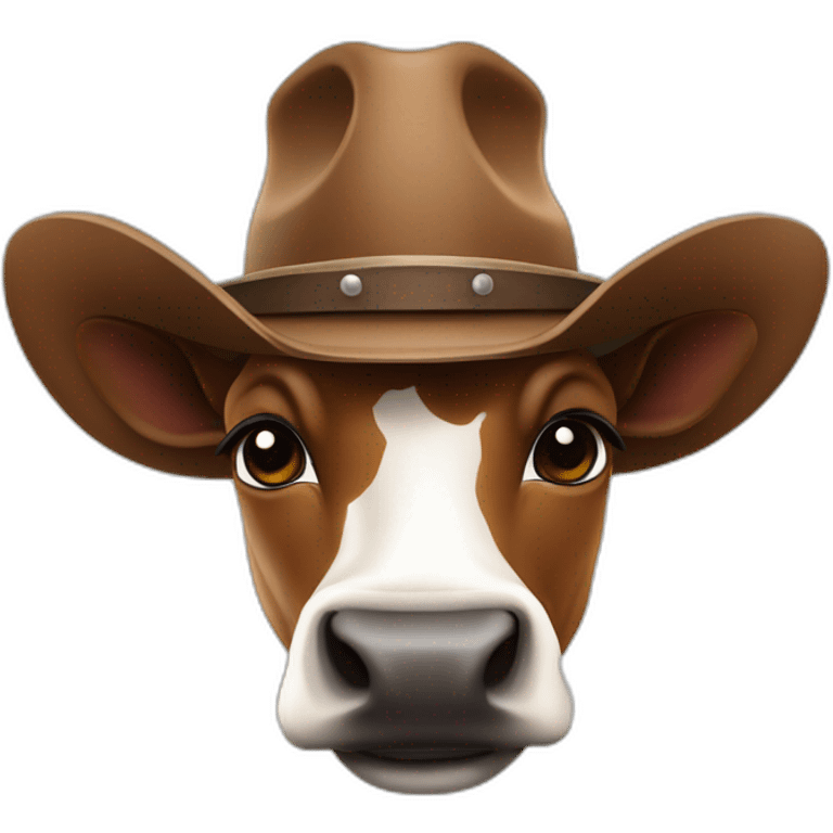 Vache avec un chapeau de cowboy emoji