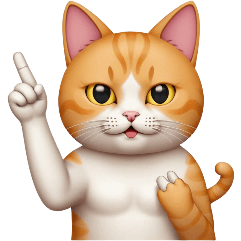 cat with middle finger emoji