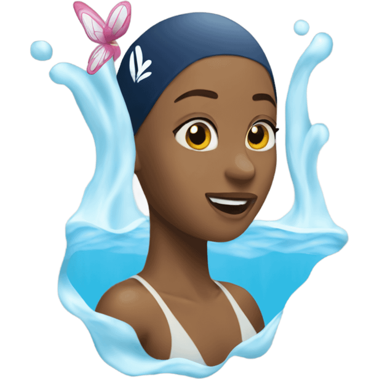 A women swimming butterfly stroke emoji