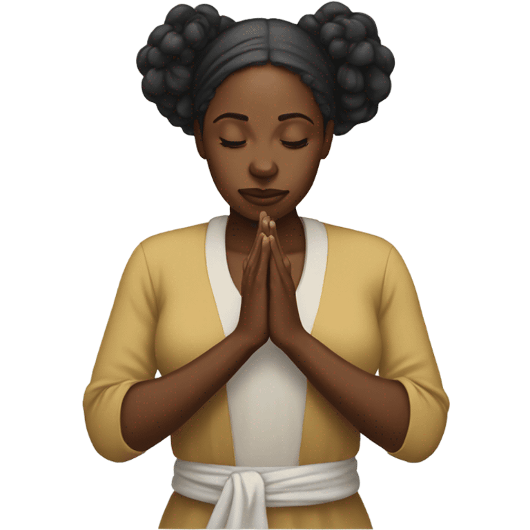 Black woman praying emoji