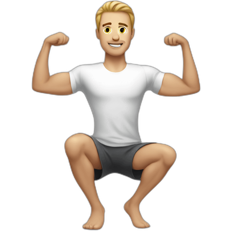 White men stretching emoji