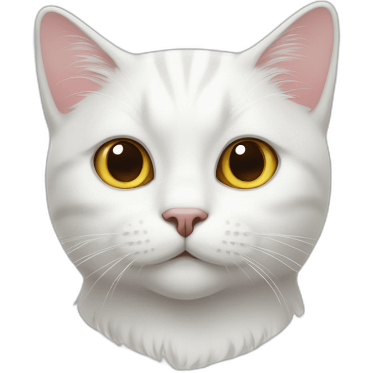 White scottish cat with folded ear emoji