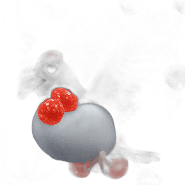 pidgeon holding red caviar in hand emoji