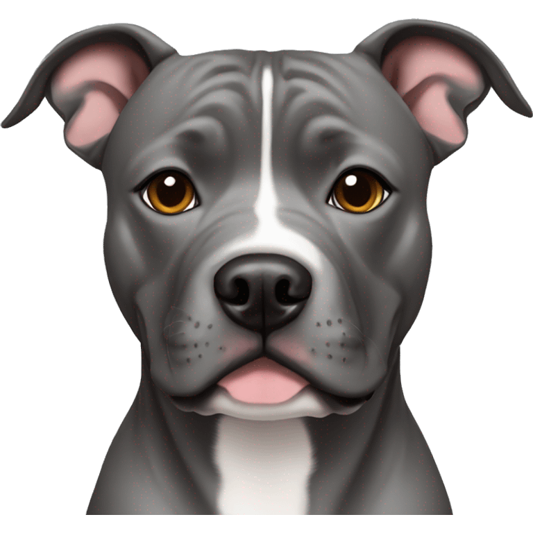 grey staffordshire bull terrier, without white emoji