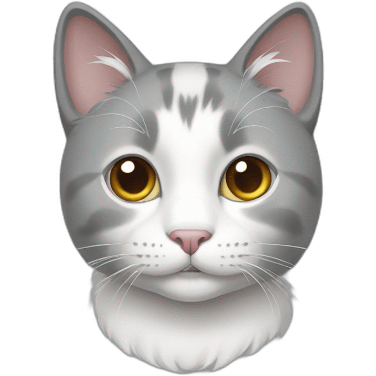 Grey and white cat emoji